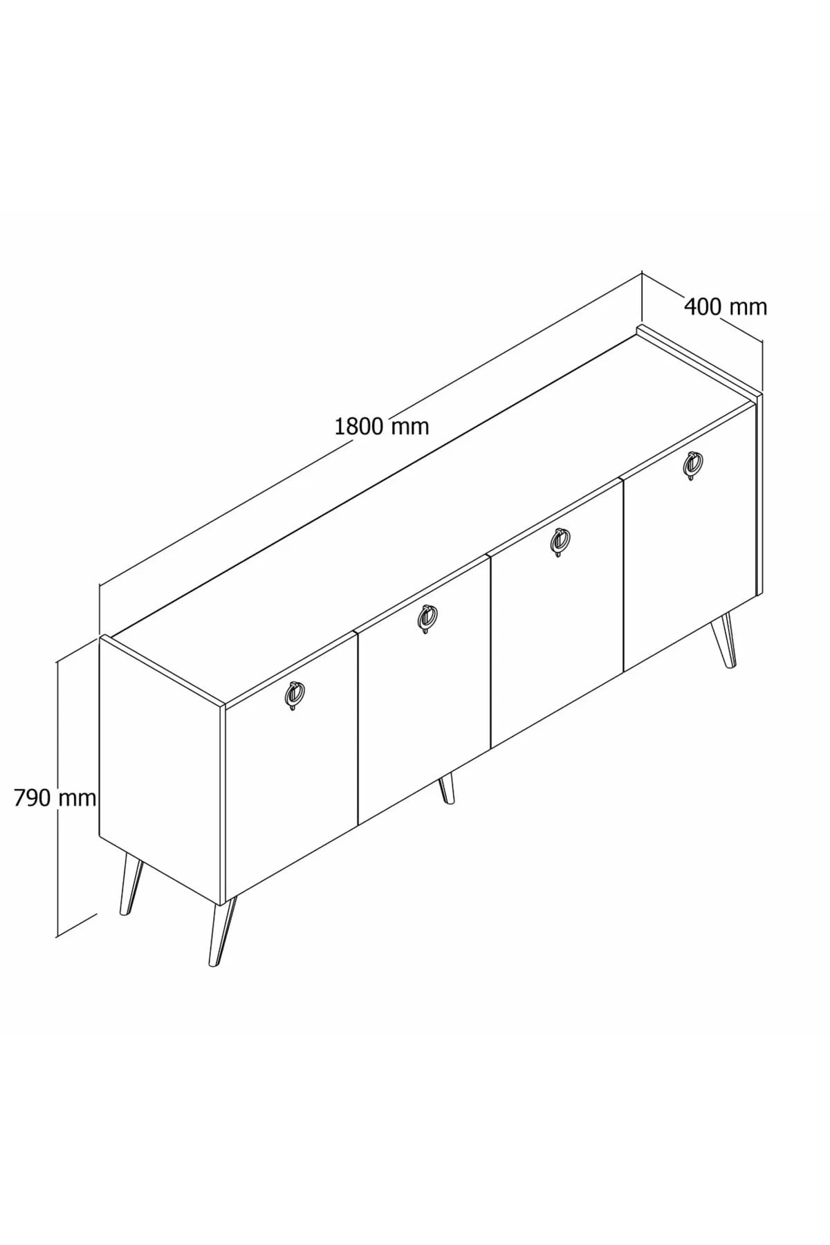 Aparador – 180 cm x 79 cm x 40 cm – Branco – Aglomerado revestido a melamina