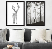Pinturas Decorativas Elegantes em Moldura (2 Peças), 34 x 44 cm, Brancas e Pretas | 100% MDF, 2 cm de Espessura | Arte de Parede Elegante para Decoração Moderna de Casa