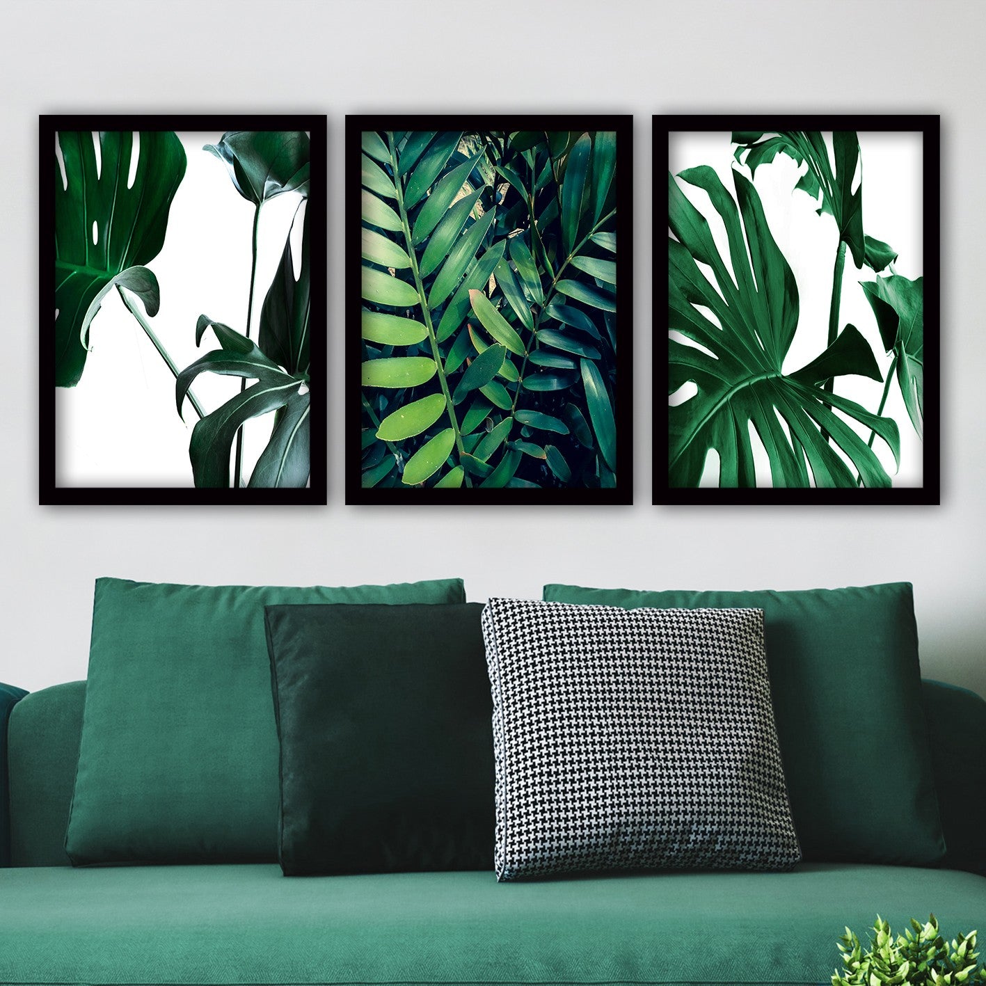Conjunto elegante de pinturas decorativas emolduradas (3 peças), 35 x 45 cm | 100% MDF, 2 cm de espessura, moldura de plástico durável | Perfeito para decoração de casa e espaços modernos