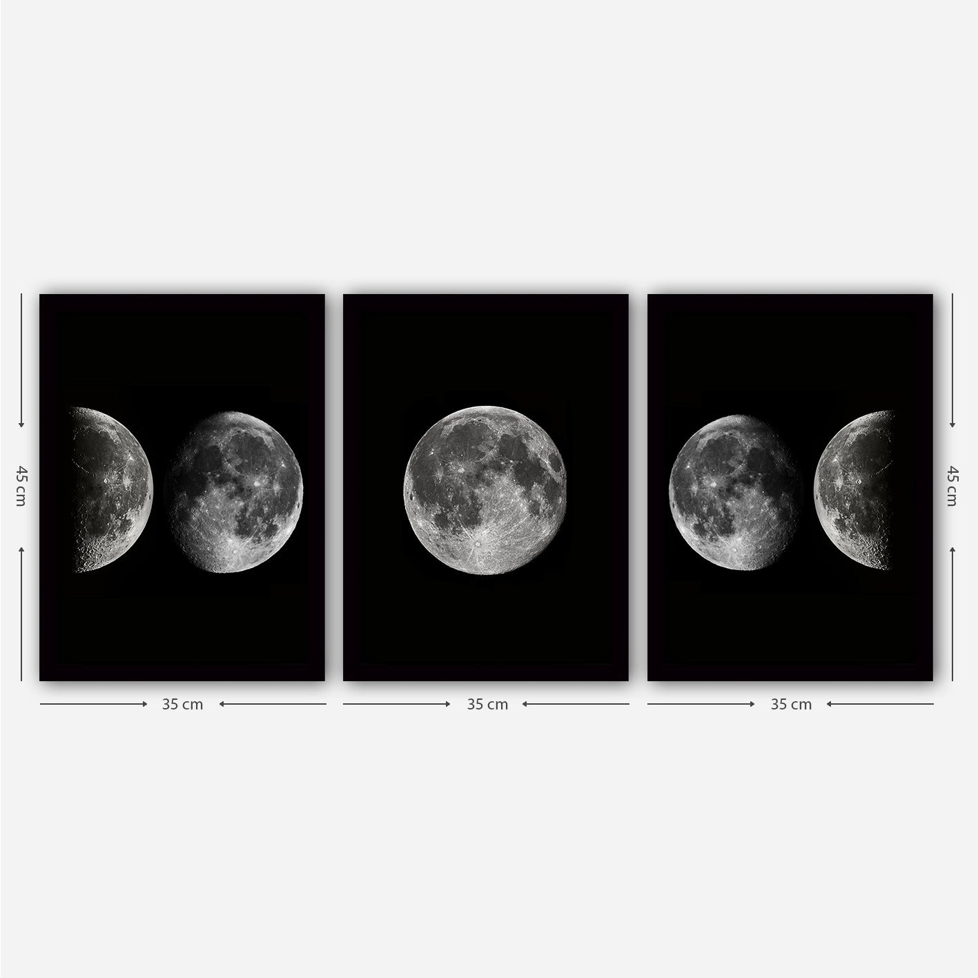 Conjunto elegante de pinturas decorativas emolduradas (3 peças), 35 x 45 cm | 100% MDF, 2 cm de espessura, moldura de plástico durável | Perfeito para decoração de casa e espaços modernos