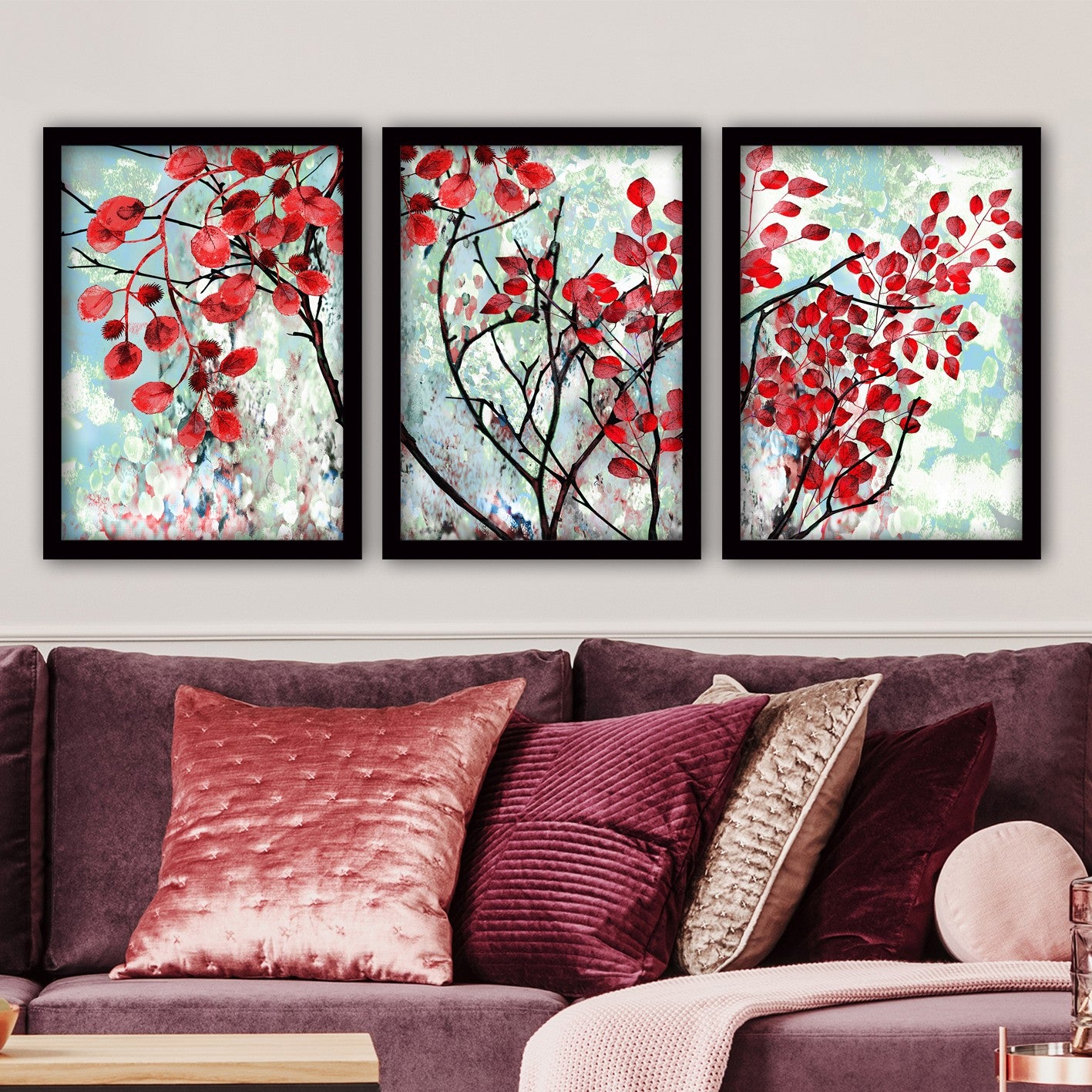 Pinturas Decorativas Elegantes em Moldura (3 Peças), 35 x 45 cm | 100% MDF, 2 cm de Espessura | Arte de Parede Elegante para Decoração de Casa e Escritório, Artista Anônimo