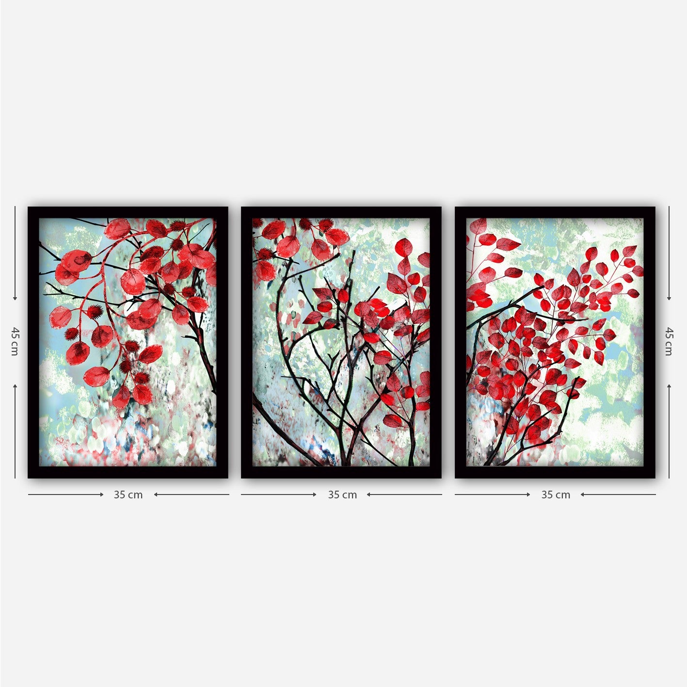 Pinturas Decorativas Elegantes em Moldura (3 Peças), 35 x 45 cm | 100% MDF, 2 cm de Espessura | Arte de Parede Elegante para Decoração de Casa e Escritório, Artista Anônimo
