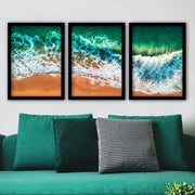 Conjunto elegante de pinturas decorativas emolduradas (3 peças), 35 x 45 cm | 100% MDF, 2 cm de espessura, moldura de plástico durável | Perfeito para decoração de casa e espaços modernos