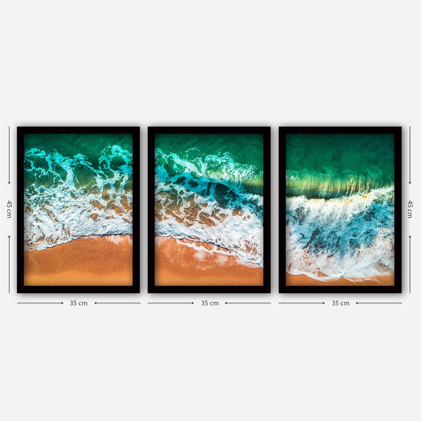 Conjunto elegante de pinturas decorativas emolduradas (3 peças), 35 x 45 cm | 100% MDF, 2 cm de espessura, moldura de plástico durável | Perfeito para decoração de casa e espaços modernos