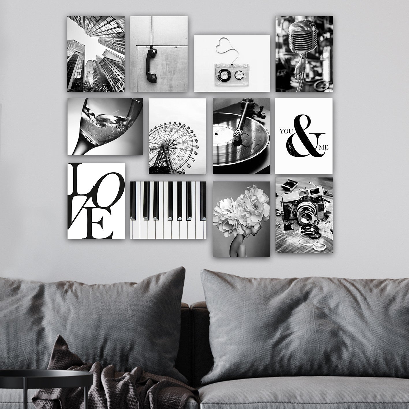 Conjunto de 12 pinturas decorativas em MDF, 20 x 15 cm | 100% MDF, 3 mm de espessura | Arte única para decoração de casa, toque de elegância para qualquer ambiente