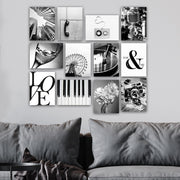 Conjunto de 12 pinturas decorativas em MDF, 20 x 15 cm | 100% MDF, 3 mm de espessura | Arte única para decoração de casa, toque de elegância para qualquer ambiente