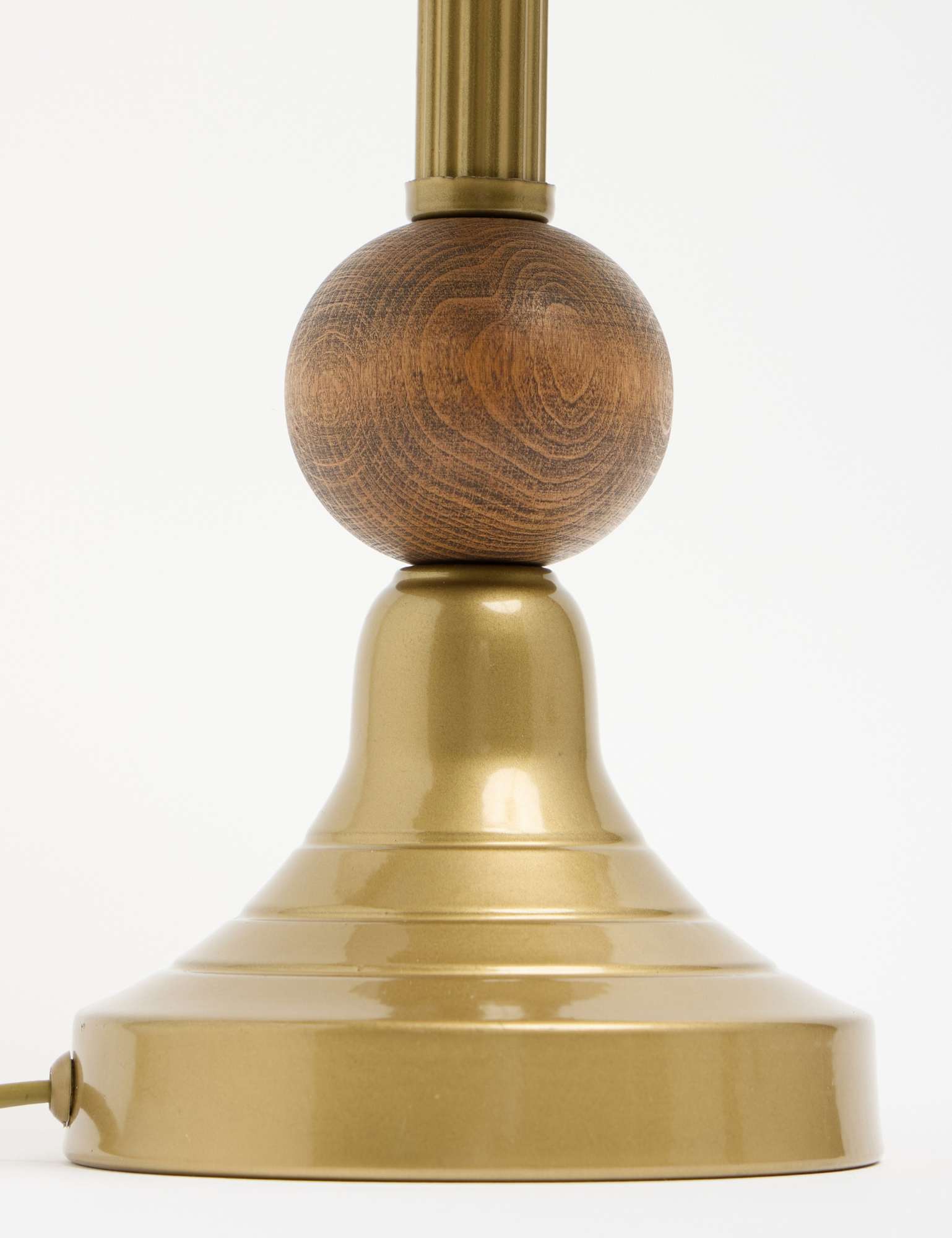 Candeeiro de Mesa – 43 cm – Bege – Metal com Tecido