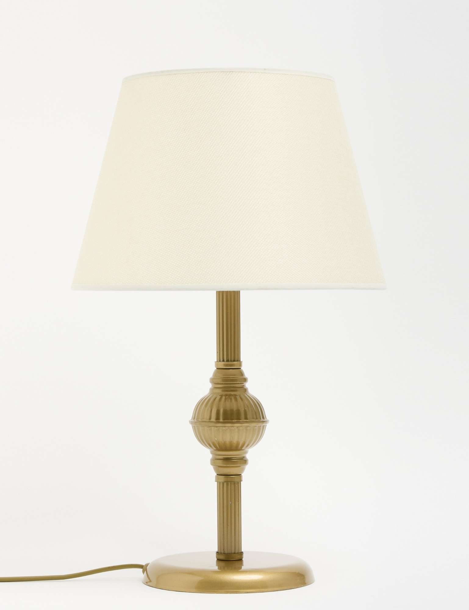 Candeeiro de Mesa – 43 cm – Creme e Antiquada – Metal