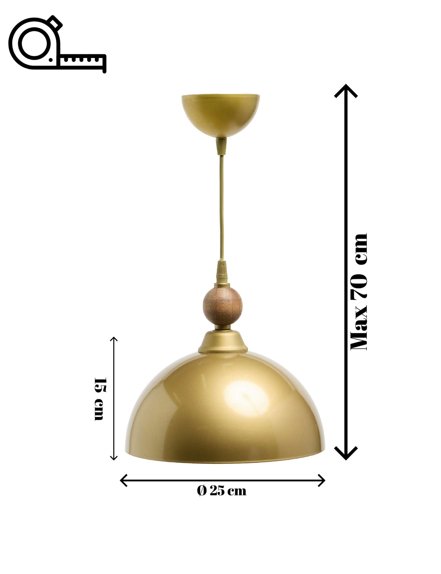 Candeeiro de Teto - 32 - 70 cm - Antiguidade - Metal