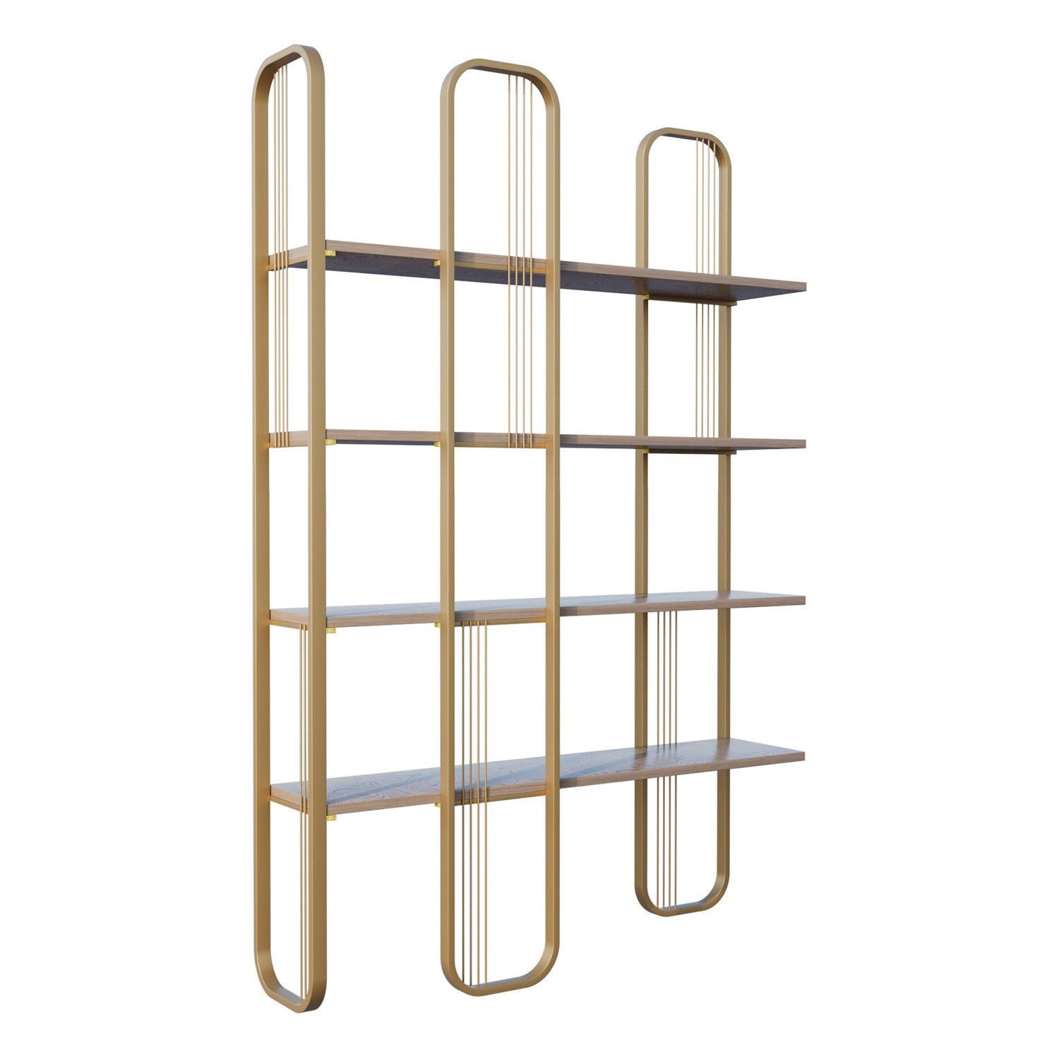 Estante Barroca Elegante, Amarela, 124 x 182 x 26 cm | Painel de Partículas 100% Revestido em Melamina e Estrutura de Metal | Capacidade de Carga de 80 kg, Design Elegante e Funcional
