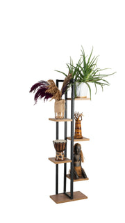 Estante de livros – 34 cm x 120 cm x 19 cm – Preto – Aglomerado e Metal