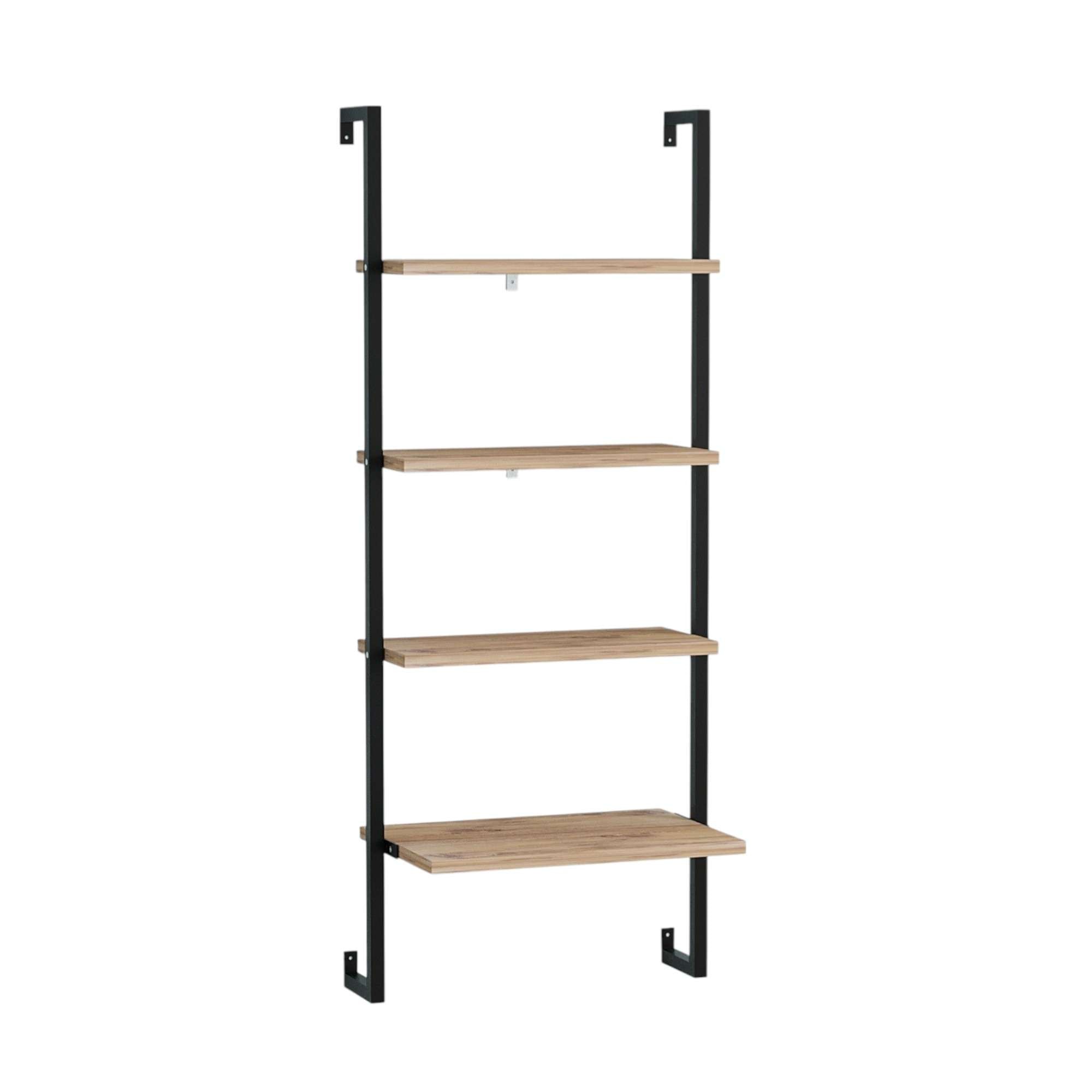 Prateleira de parede – 49cm x 120cm x 20cm – castanho e preto – metal e painel de partículas