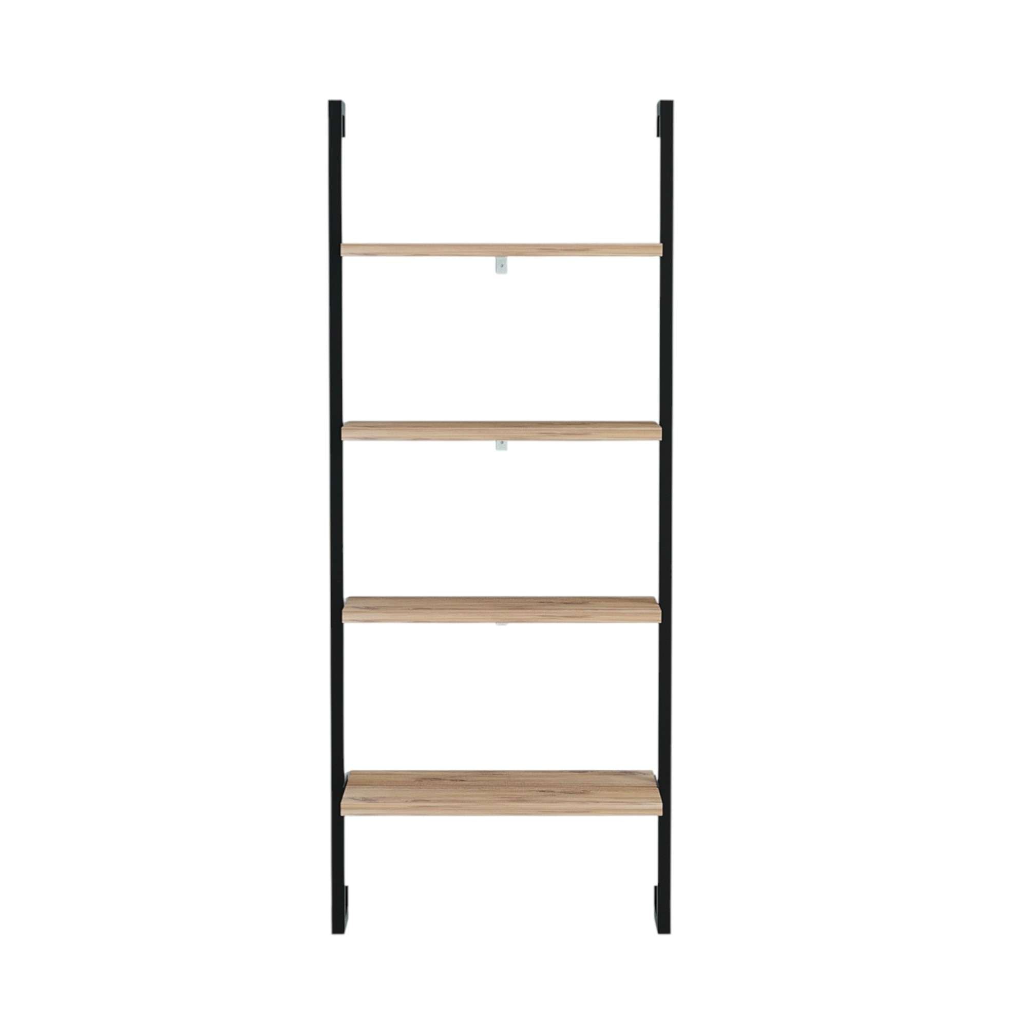 Prateleira de parede – 49cm x 120cm x 20cm – castanho e preto – metal e painel de partículas