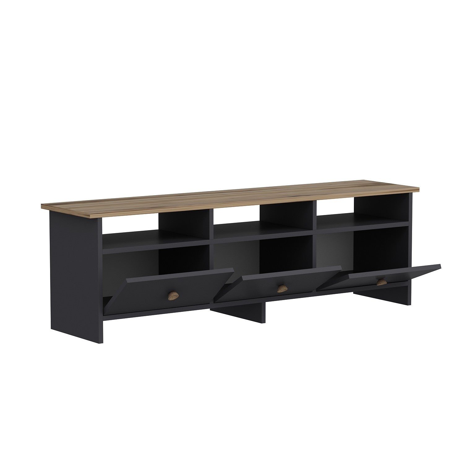 Móvel de TV – 150 cm x 47 cm x 36 cm – Antracite e Carvalho – Painel de Partículas