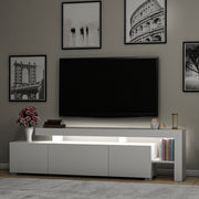 Móvel de TV – 192 cm – Branco – Painéis de partículas revestidos a melamina