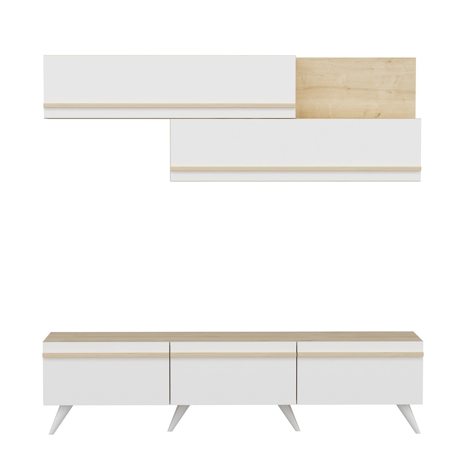 Móvel de TV – 180 cm x 42 cm x 35 cm – Branco e Safira – Painel de Partículas