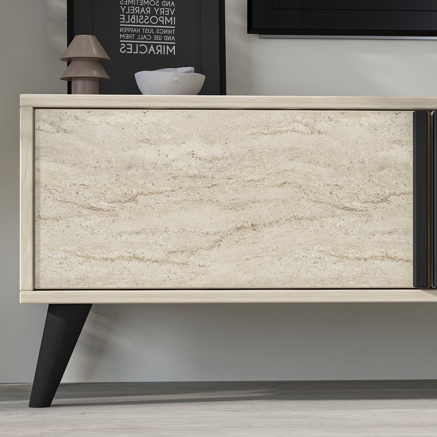 Móvel de TV – 160cm – Travertino – MDF