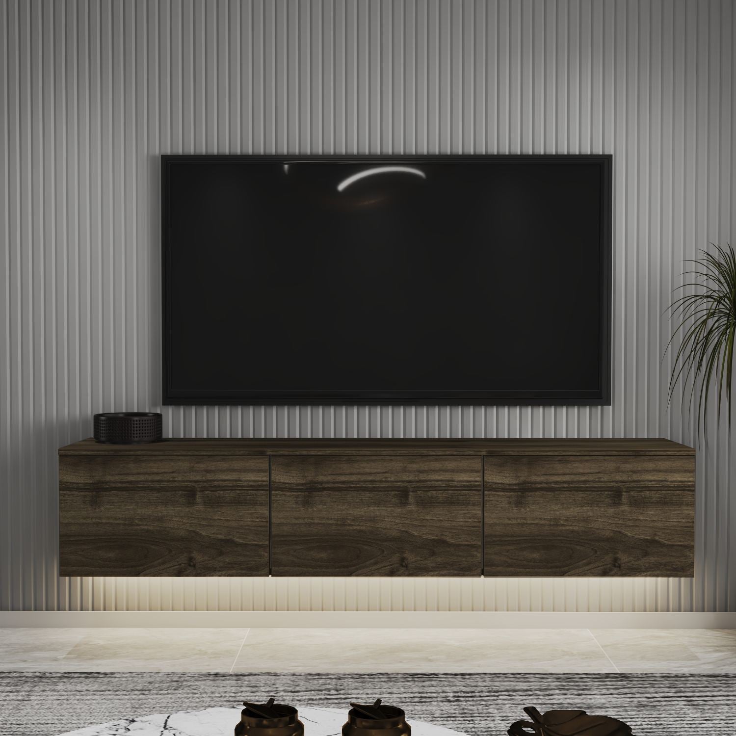 Móvel de TV – 160 cm x 35 cm x 32 cm – Nogueira – MDF