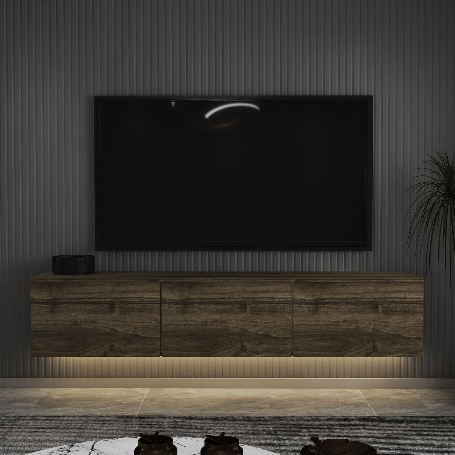 Móvel de TV – 160 cm x 35 cm x 32 cm – Nogueira – MDF