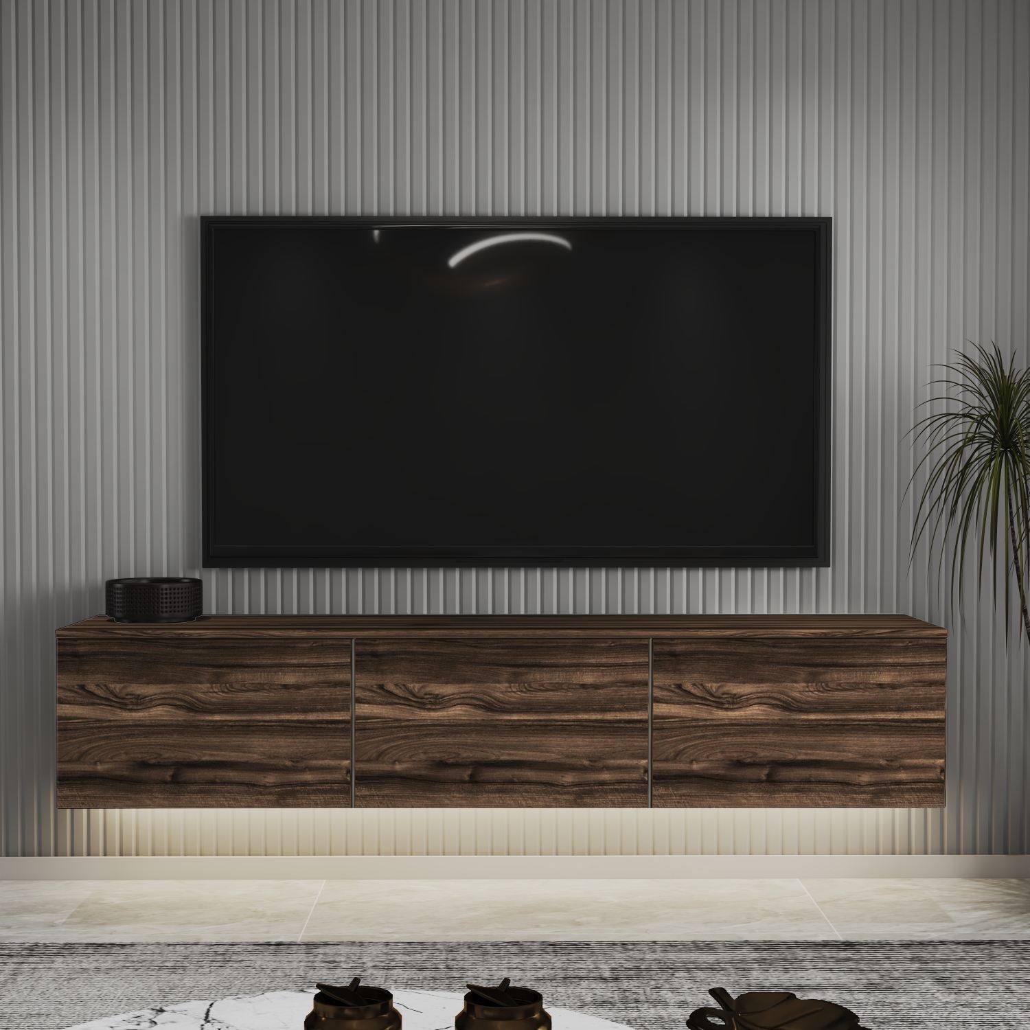 Móvel de TV – 160cm x 35cm x 32cm – Castanho – MDF