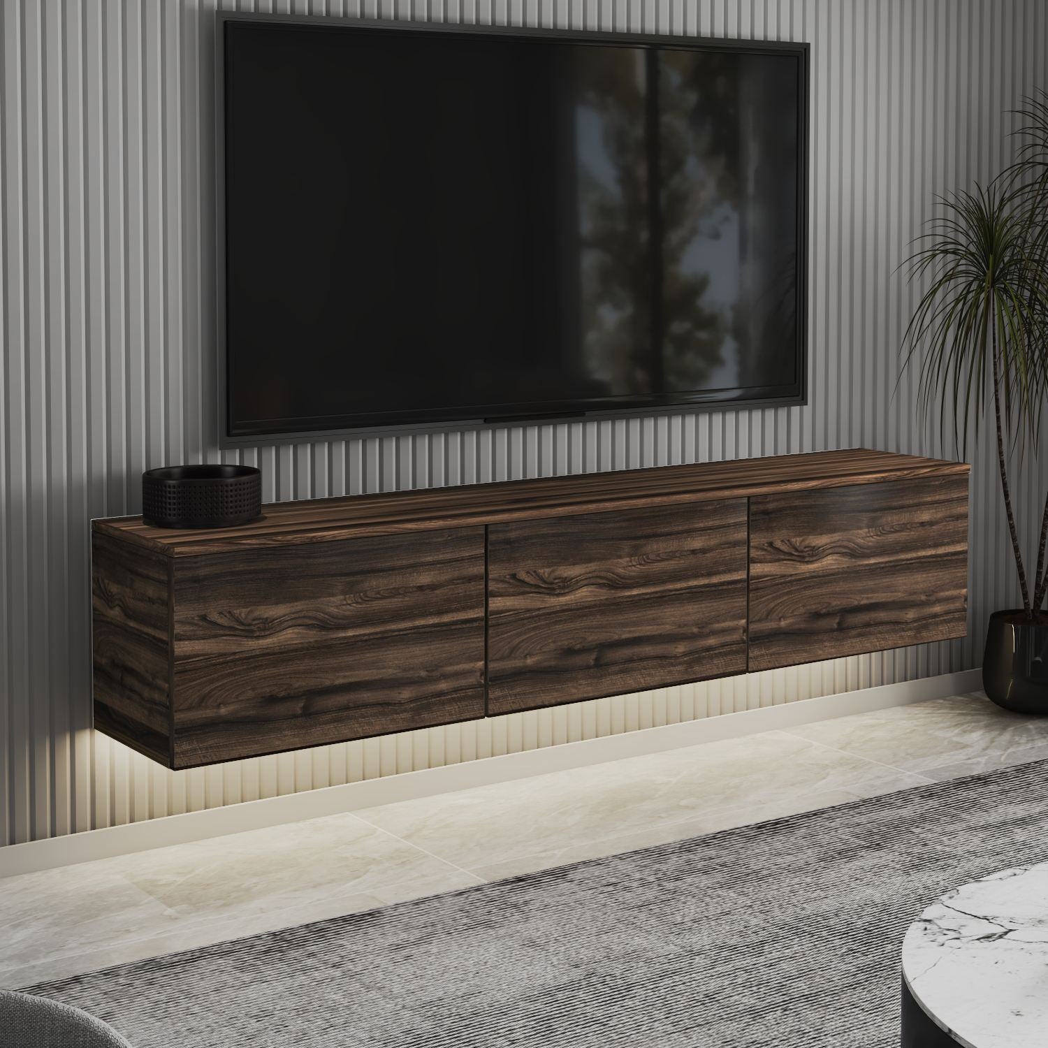 Móvel de TV – 160cm x 35cm x 32cm – Castanho – MDF