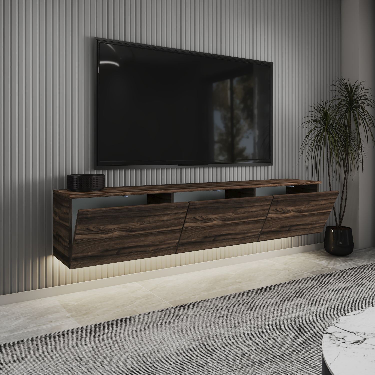 Móvel de TV – 160cm x 35cm x 32cm – Castanho – MDF