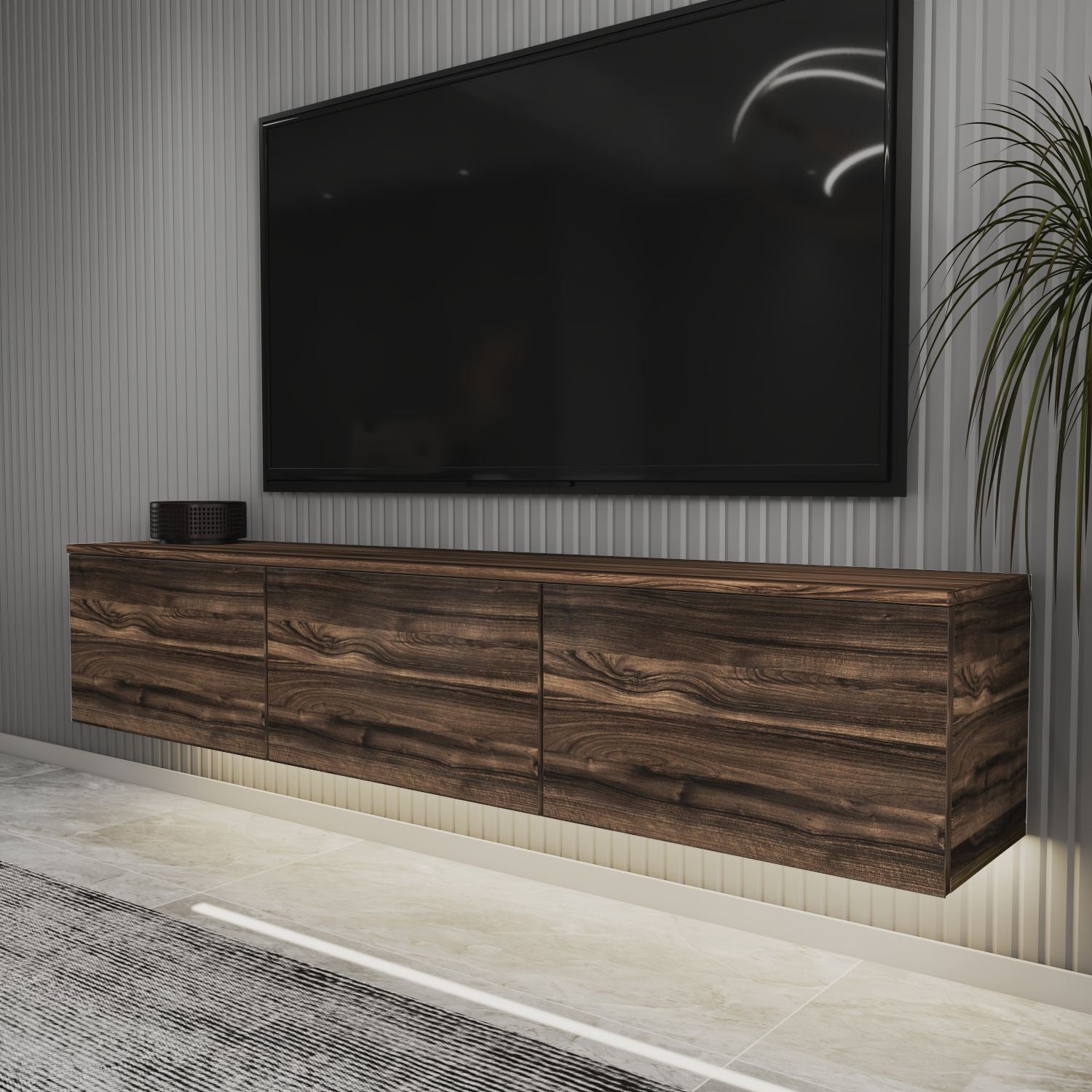 Móvel de TV – 160cm x 35cm x 32cm – Castanho – MDF