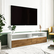 Móvel de TV – 144cm x 49.8cm x 45cm – Branco e Natural – MDF