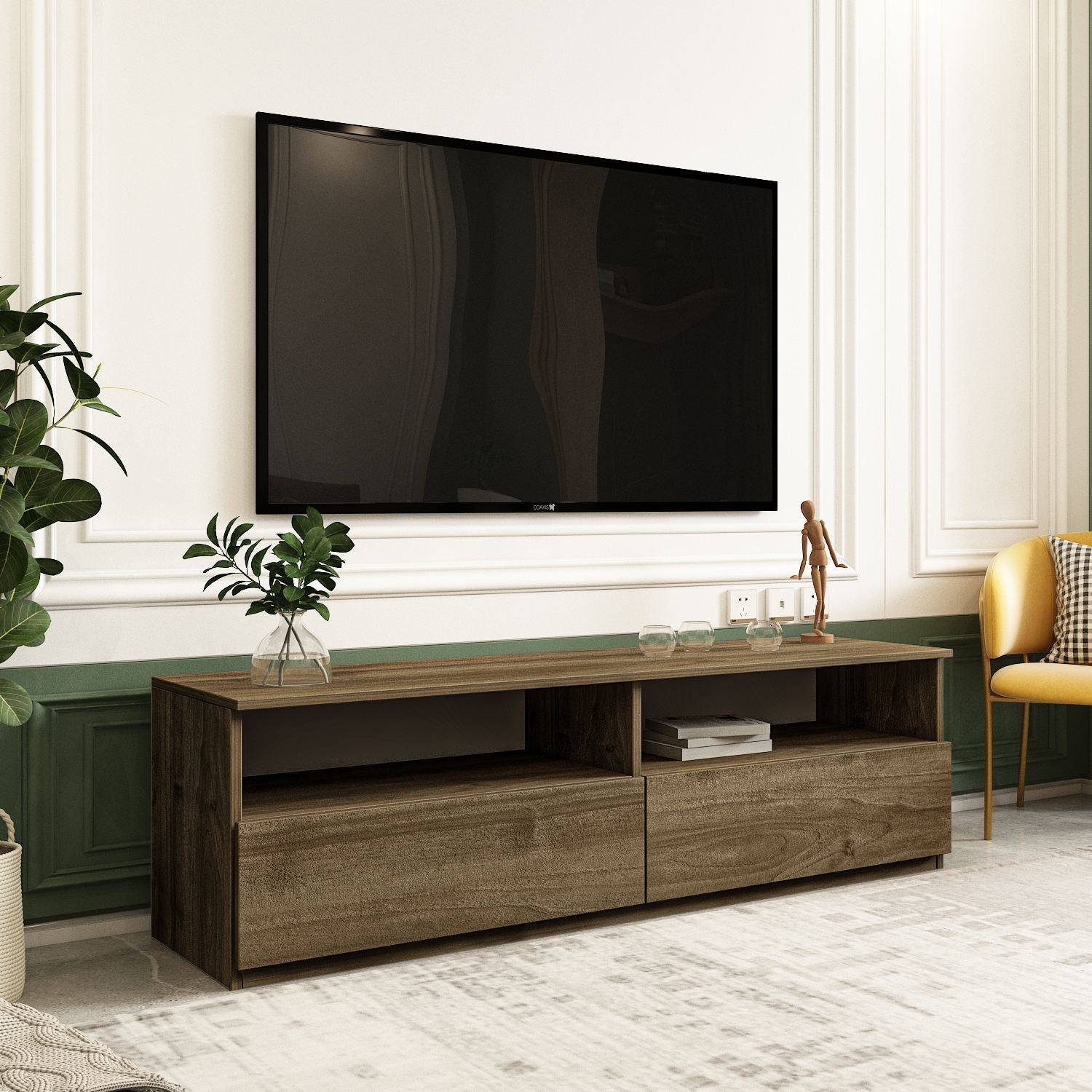 Móvel de TV – 144 cm x 49,8 cm x 45 cm – Nogueira – Painel de partículas