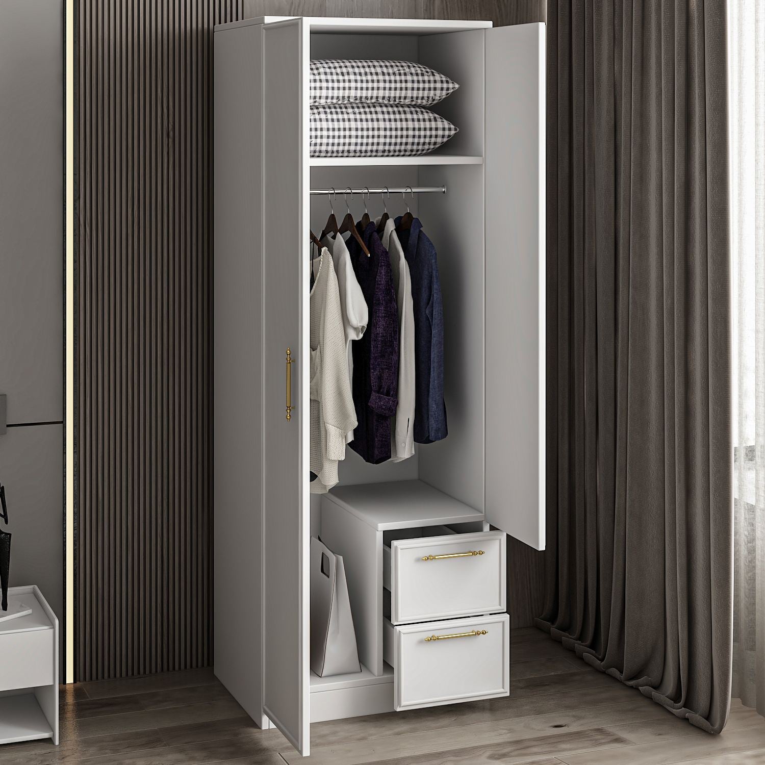 Guarda-roupa – 60cm x 171,8cm x 45cm – Branco – MDF