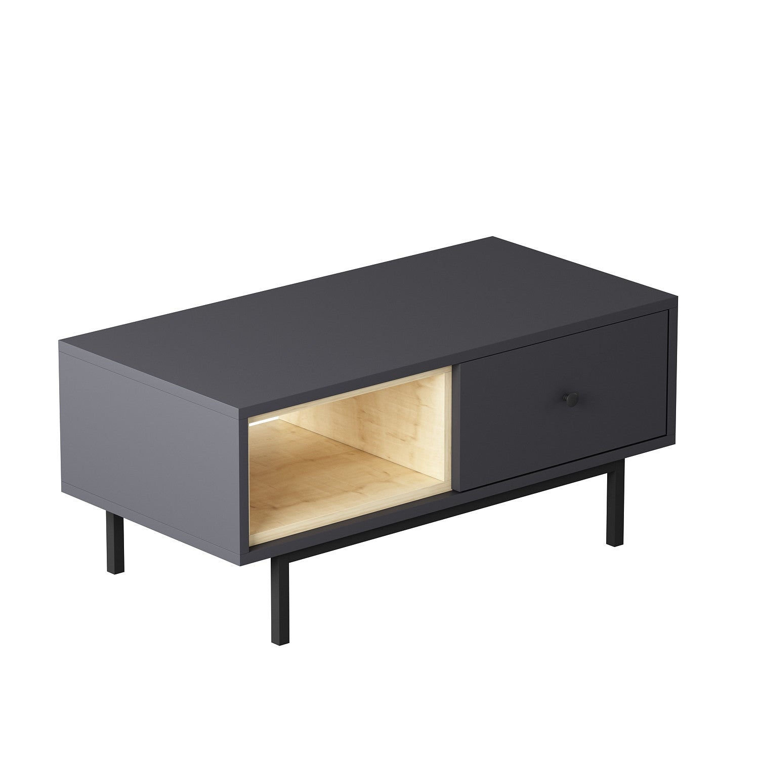 Mesa de Centro – 90cm x 40cm x 45cm – Antracite – Melamina