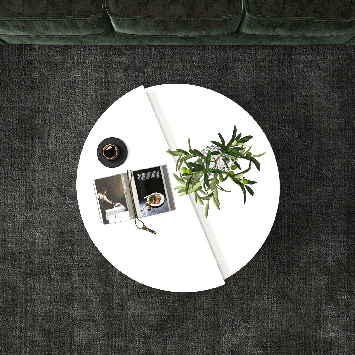 Mesa de Centro – 70cm x 51.8cm x 38cm, 70cm x 47.5cm x 35cm – Branco – Painel de Partículas