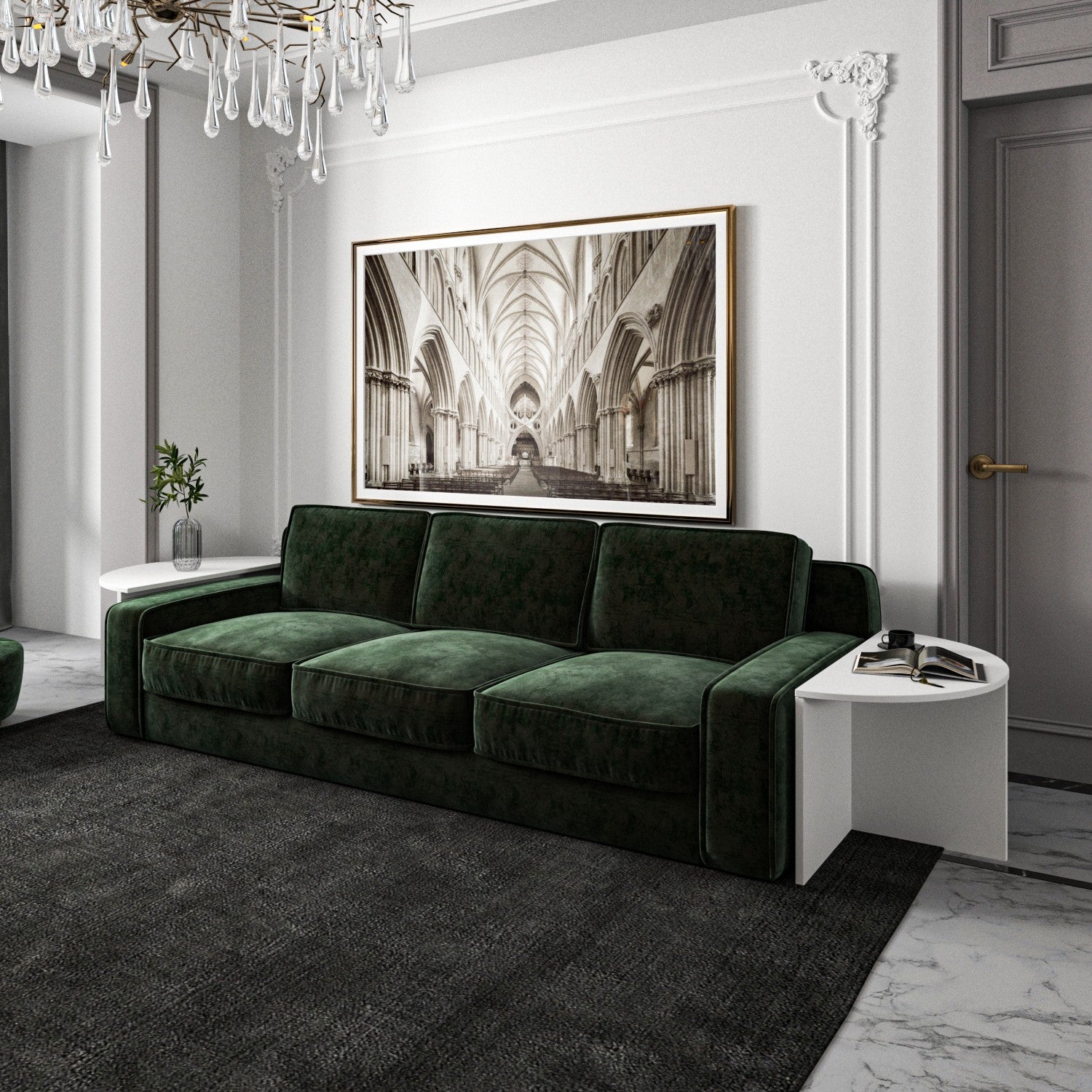 Mesa de Centro – 70cm x 51.8cm x 38cm, 70cm x 47.5cm x 35cm – Branco – Painel de Partículas