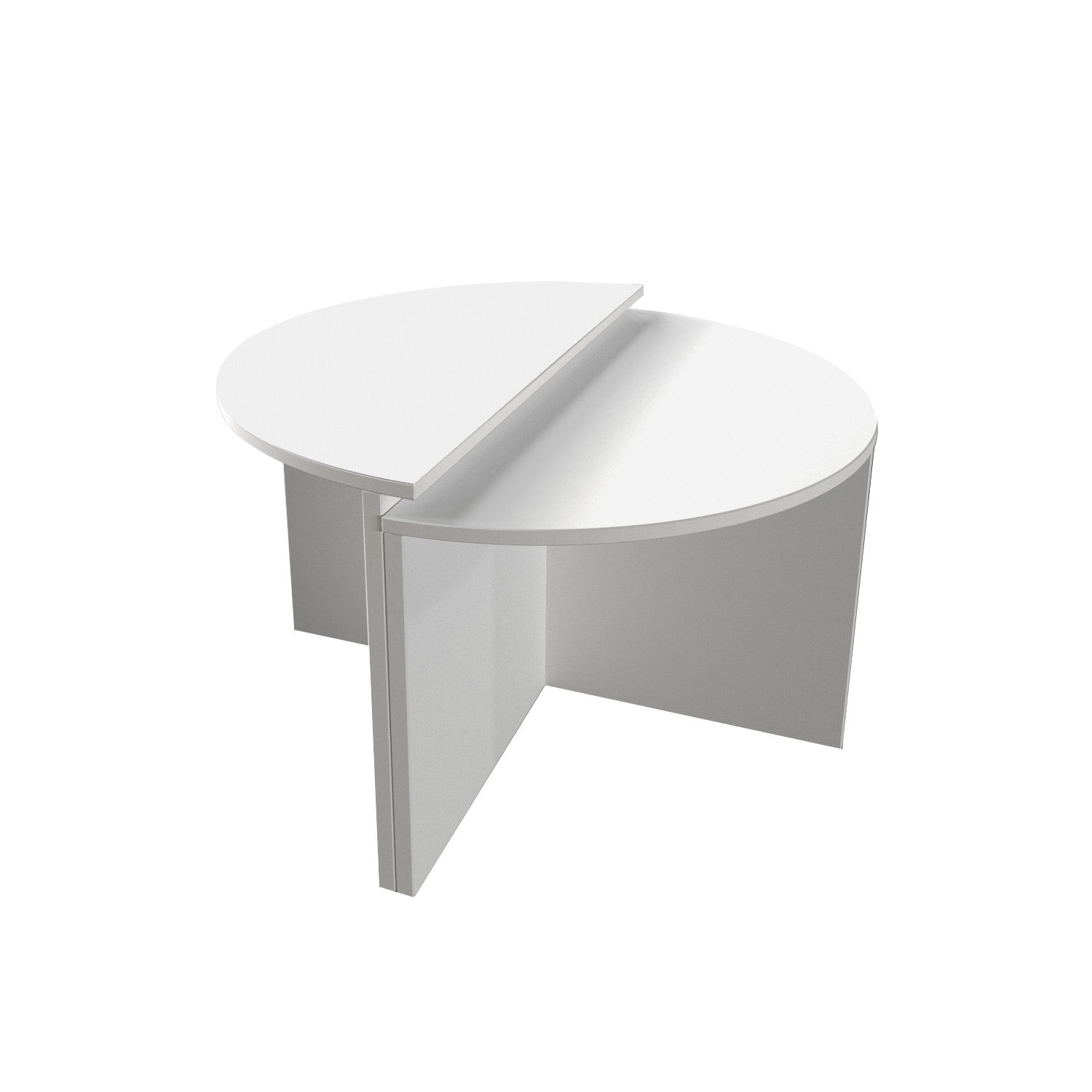 Mesa de Centro – 70cm x 51.8cm x 38cm, 70cm x 47.5cm x 35cm – Branco – Painel de Partículas