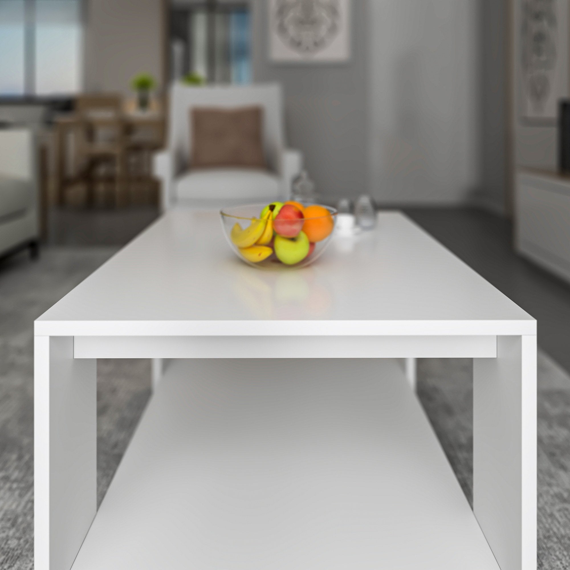 Mesa de Centro – 90x60x43,8 cm – Branco – Painéis de Partículas com Revestimento a Melamina