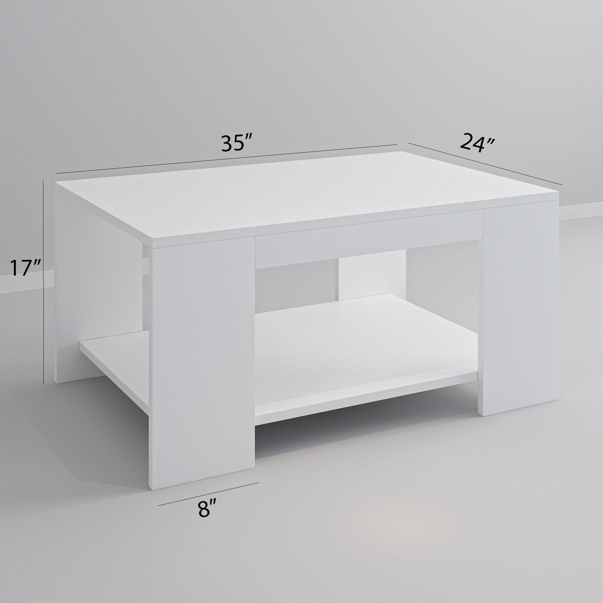 Mesa de Centro – 90x60x43,8 cm – Branco – Painéis de Partículas com Revestimento a Melamina
