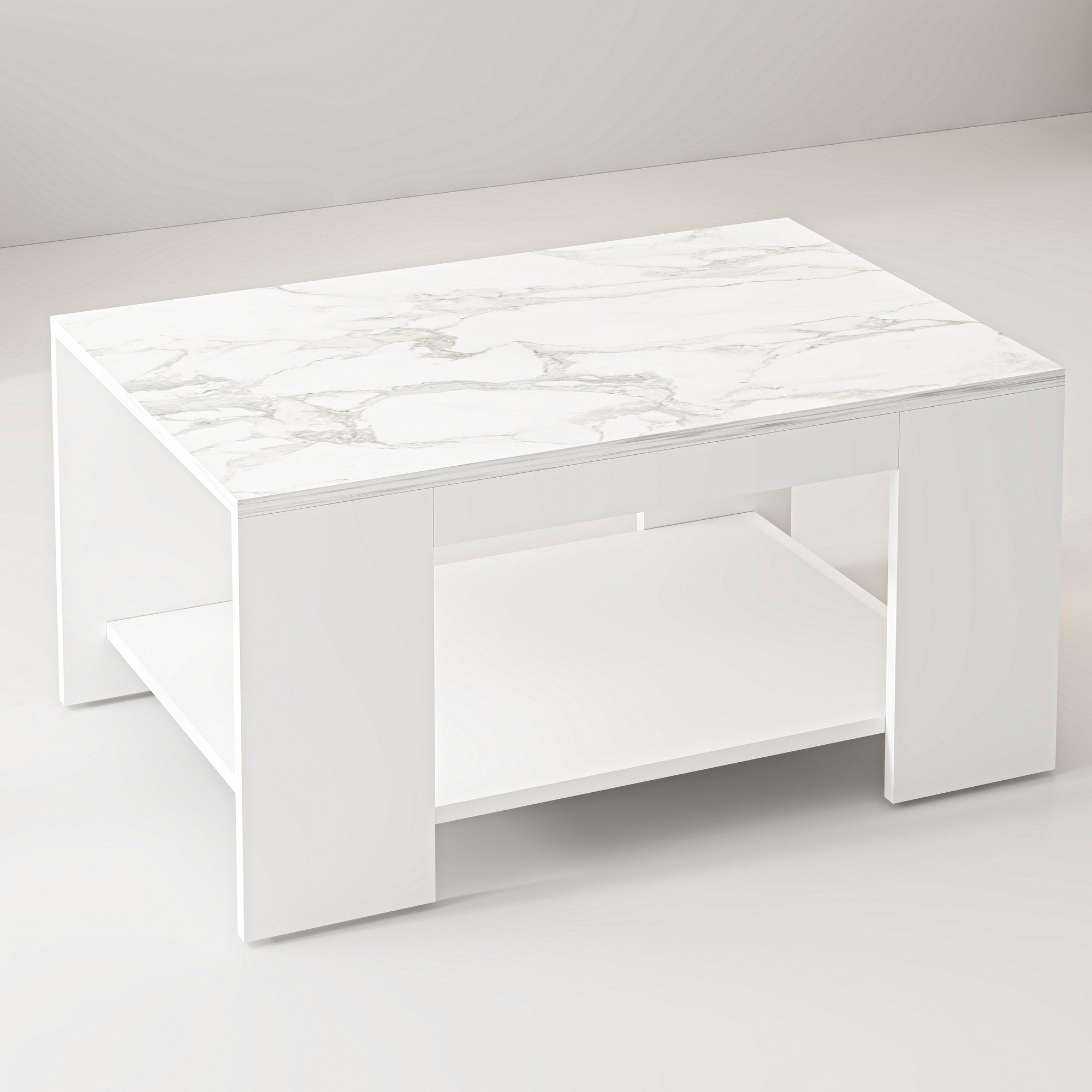Mesa de Centro – 90 cm x 43.8 cm x 60 cm – Mármore Branco