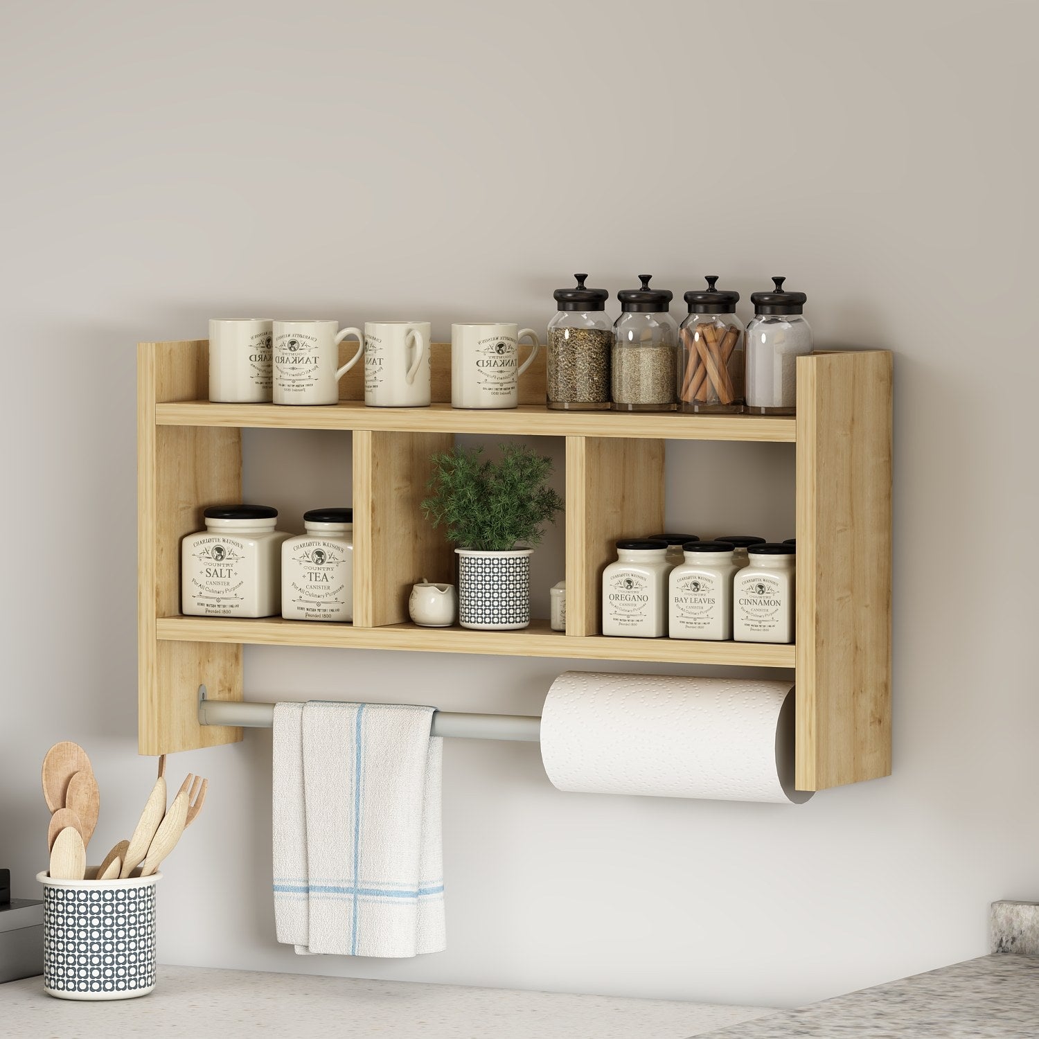 Prateleira de parede – 63,6 cm x 35 cm x 14,6 cm – Cor safira – Painel de partículas revestido a melamina