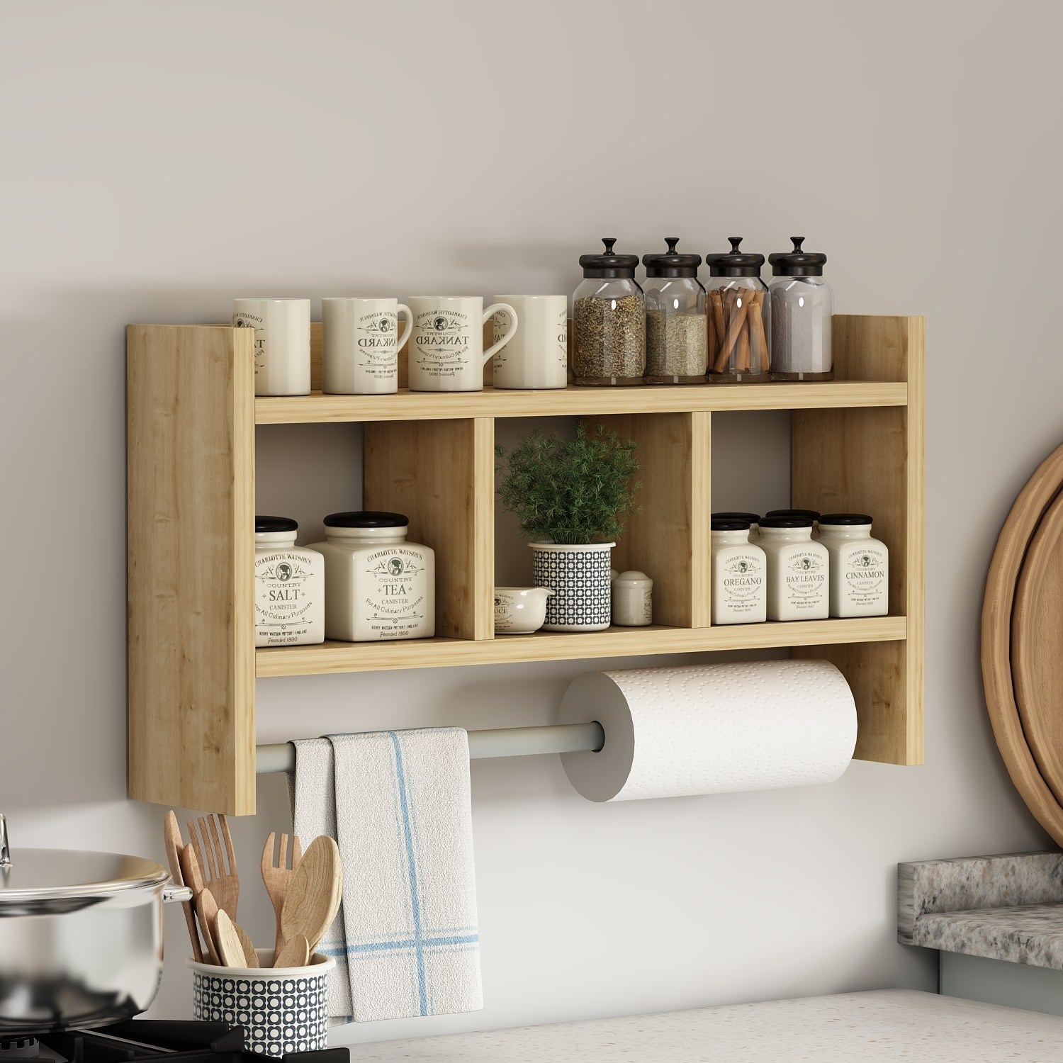 Prateleira de parede – 63,6 cm x 35 cm x 14,6 cm – Cor safira – Painel de partículas revestido a melamina
