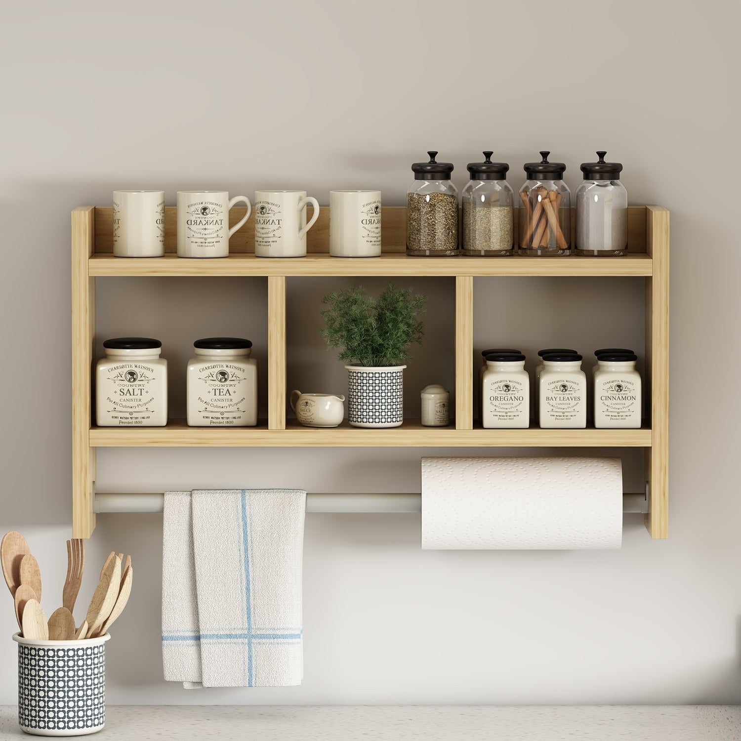 Prateleira de parede – 63,6 cm x 35 cm x 14,6 cm – Cor safira – Painel de partículas revestido a melamina