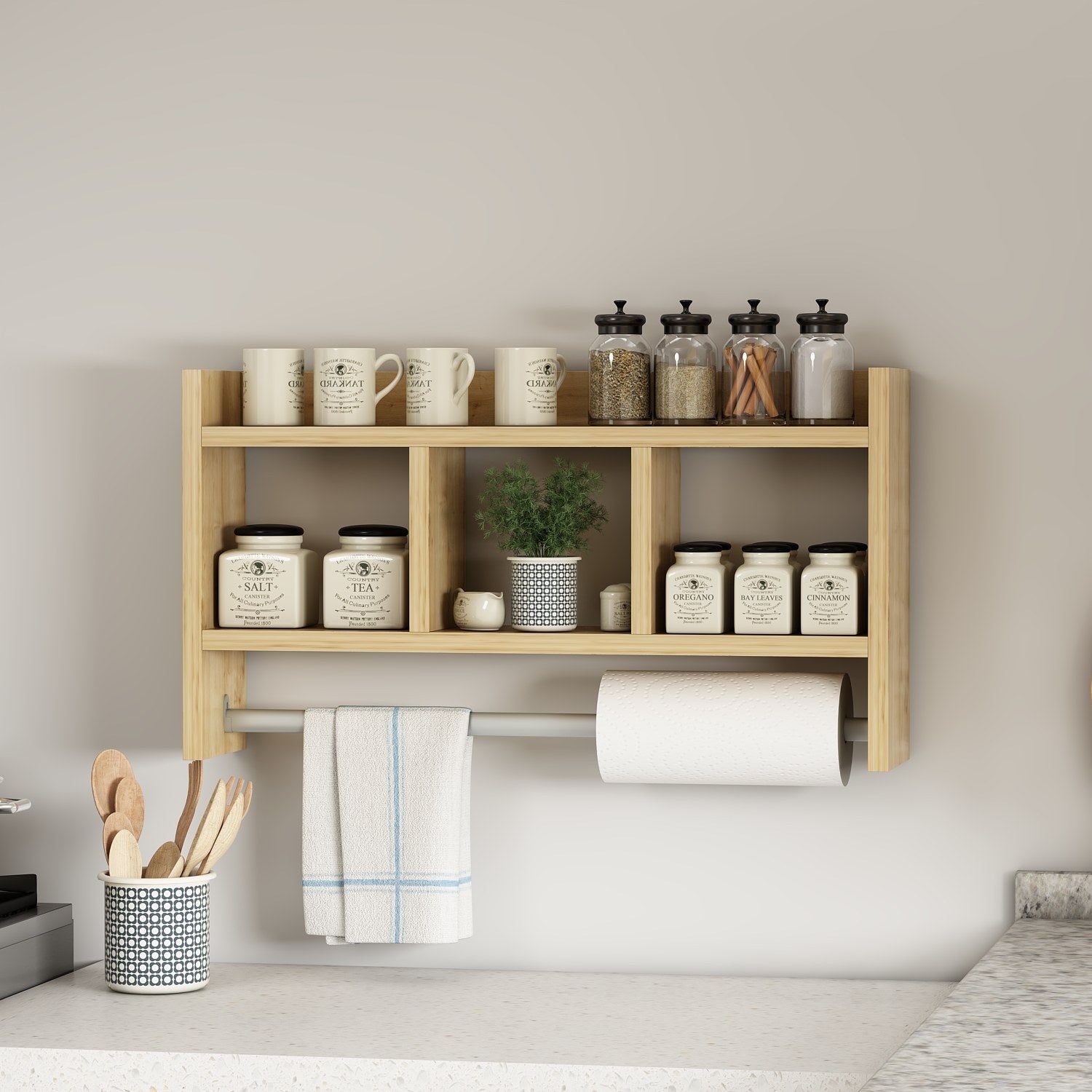 Prateleira de parede – 63,6 cm x 35 cm x 14,6 cm – Cor safira – Painel de partículas revestido a melamina