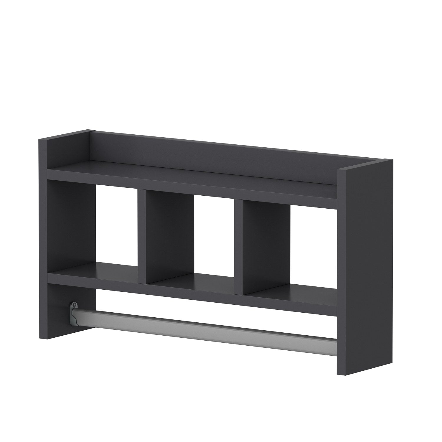 Prateleira de parede – 63,6 cm x 35 cm x 14,6 cm – Antracite – Painel de partículas revestido a melamina