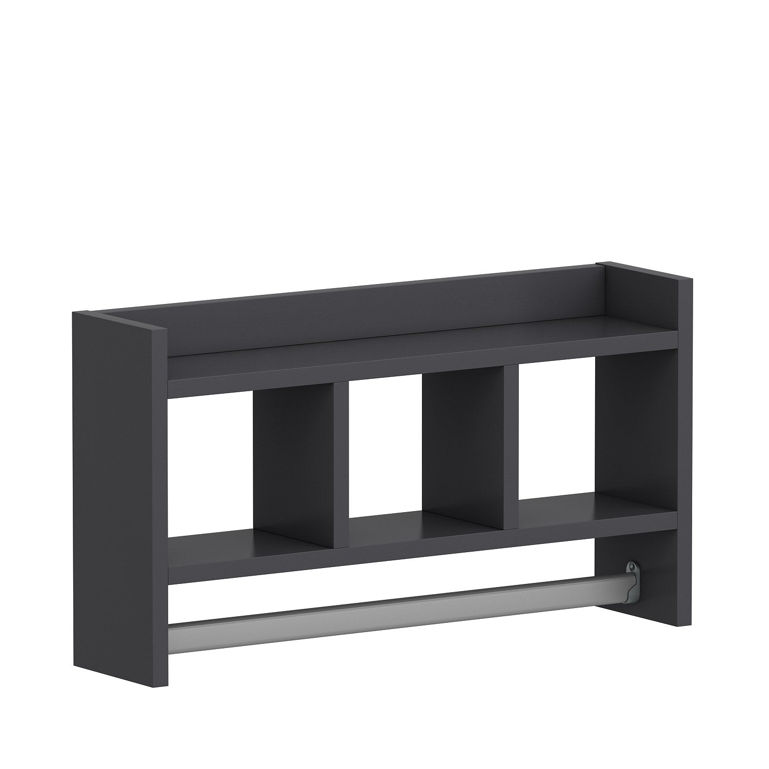 Prateleira de parede – 63,6 cm x 35 cm x 14,6 cm – Antracite – Painel de partículas revestido a melamina