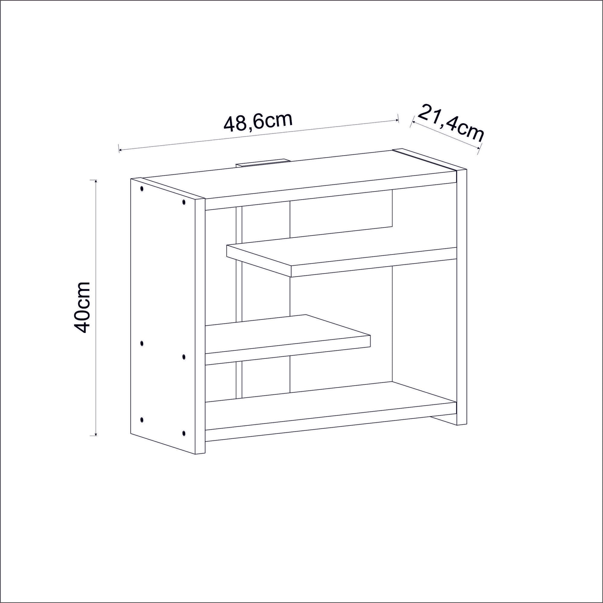 Prateleira de parede – 48,6x40x21,4 cm – Antracite – Painel de partículas revestido a melamina