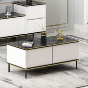 Mesa de Centro – 90 cm x 40 cm x 45 cm – Branco – Painel de partículas revestido a melamina