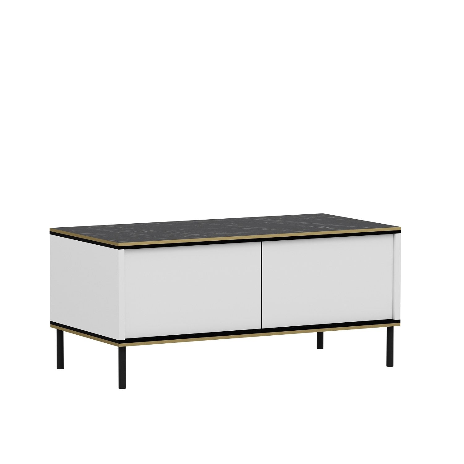 Mesa de Centro – 90 cm x 40 cm x 45 cm – Branco – Painel de partículas revestido a melamina