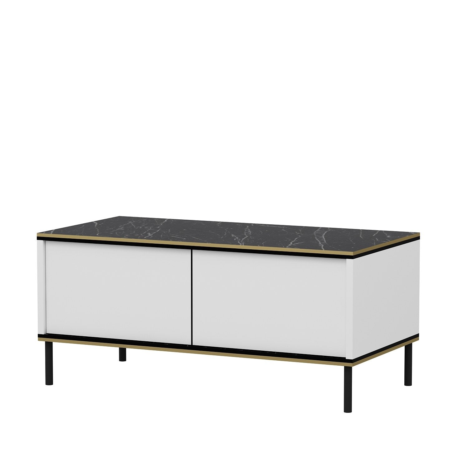 Mesa de Centro – 90 cm x 40 cm x 45 cm – Branco – Painel de partículas revestido a melamina