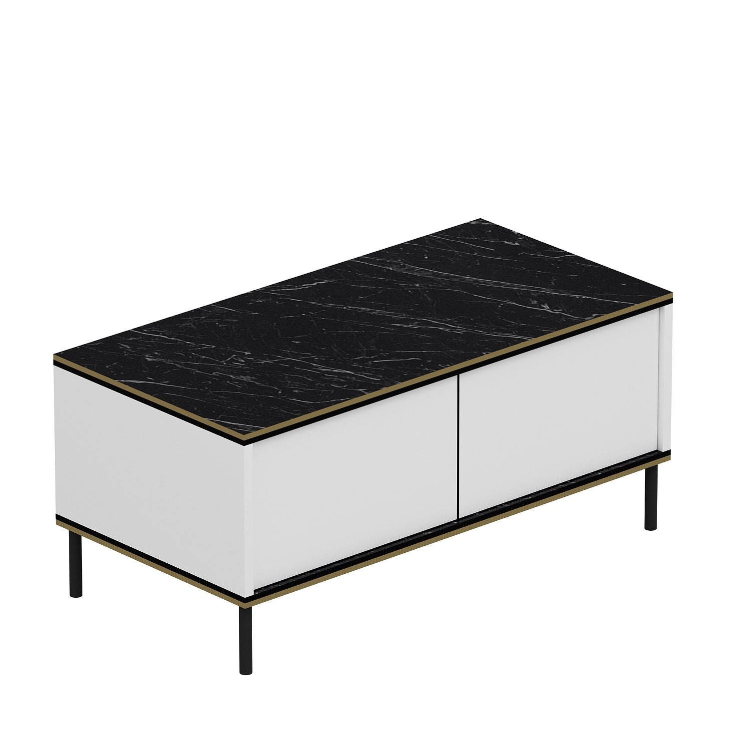 Mesa de Centro – 90 cm x 40 cm x 45 cm – Branco – Painel de partículas revestido a melamina