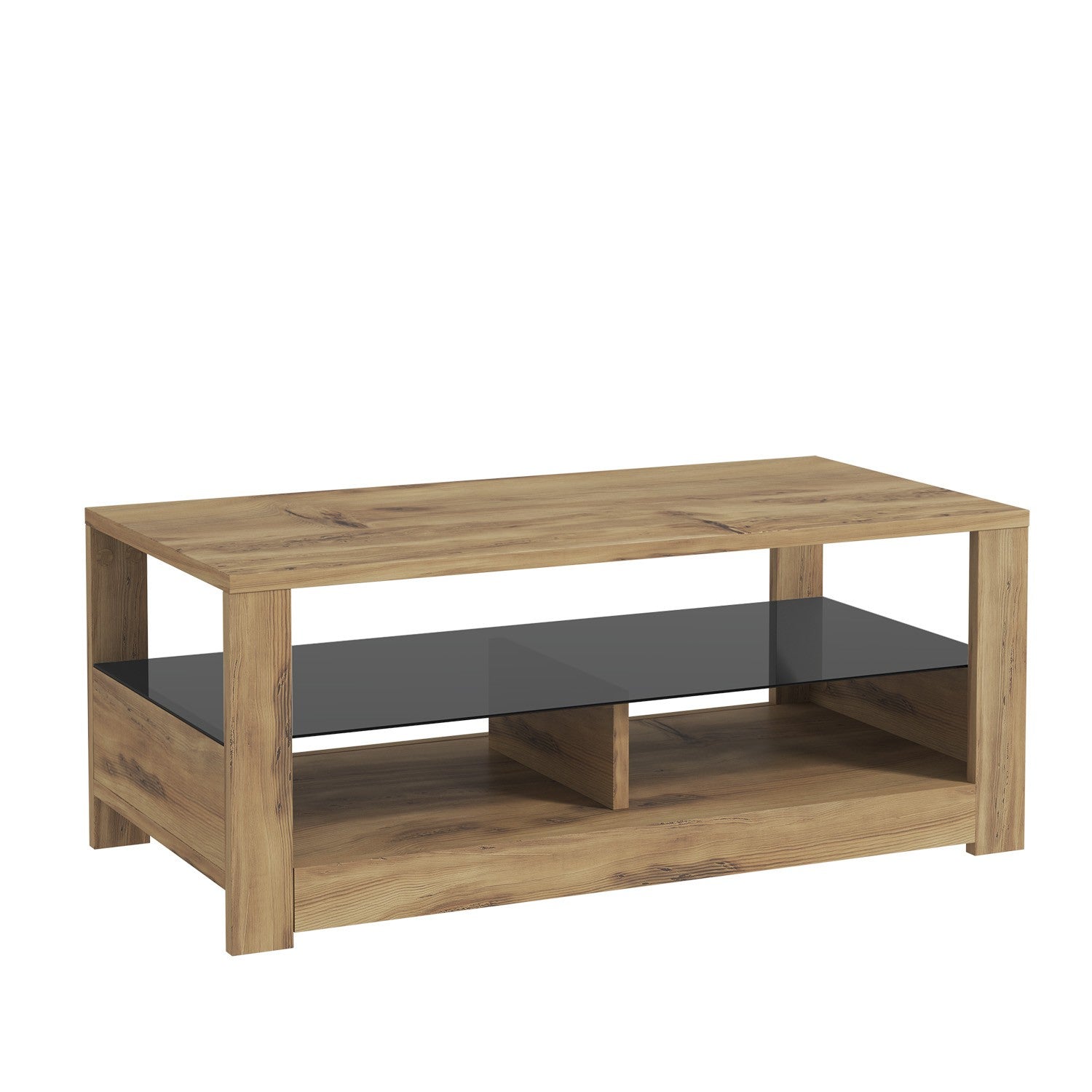 Mesa de Centro – 90cm x 37cm x 45cm – Carvalho – Painéis de partículas revestidos a melamina