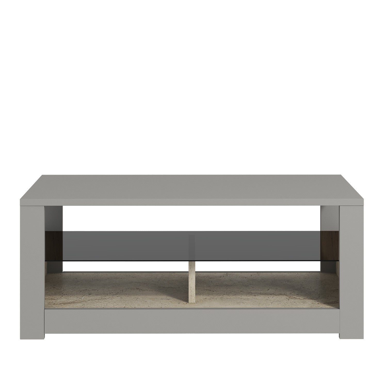 Mesa de Centro – 90 cm x 37 cm x 45 cm – Cinzento e Travertino – Painéis de Partículas
